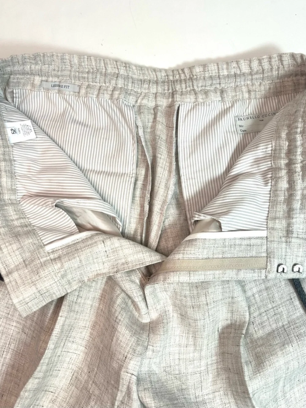 Brunello Cucinelli Linen Leisure Fit Cropped Drawstring Pants Size 52